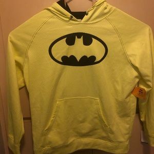 Batman hoodie long sleeve XL acid yellow NEW
